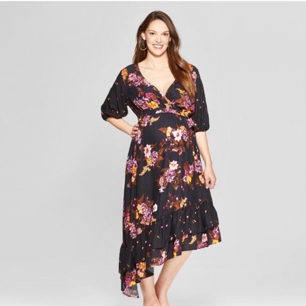 MATERNITY DRESS MAXI FLORAL size XS NWT